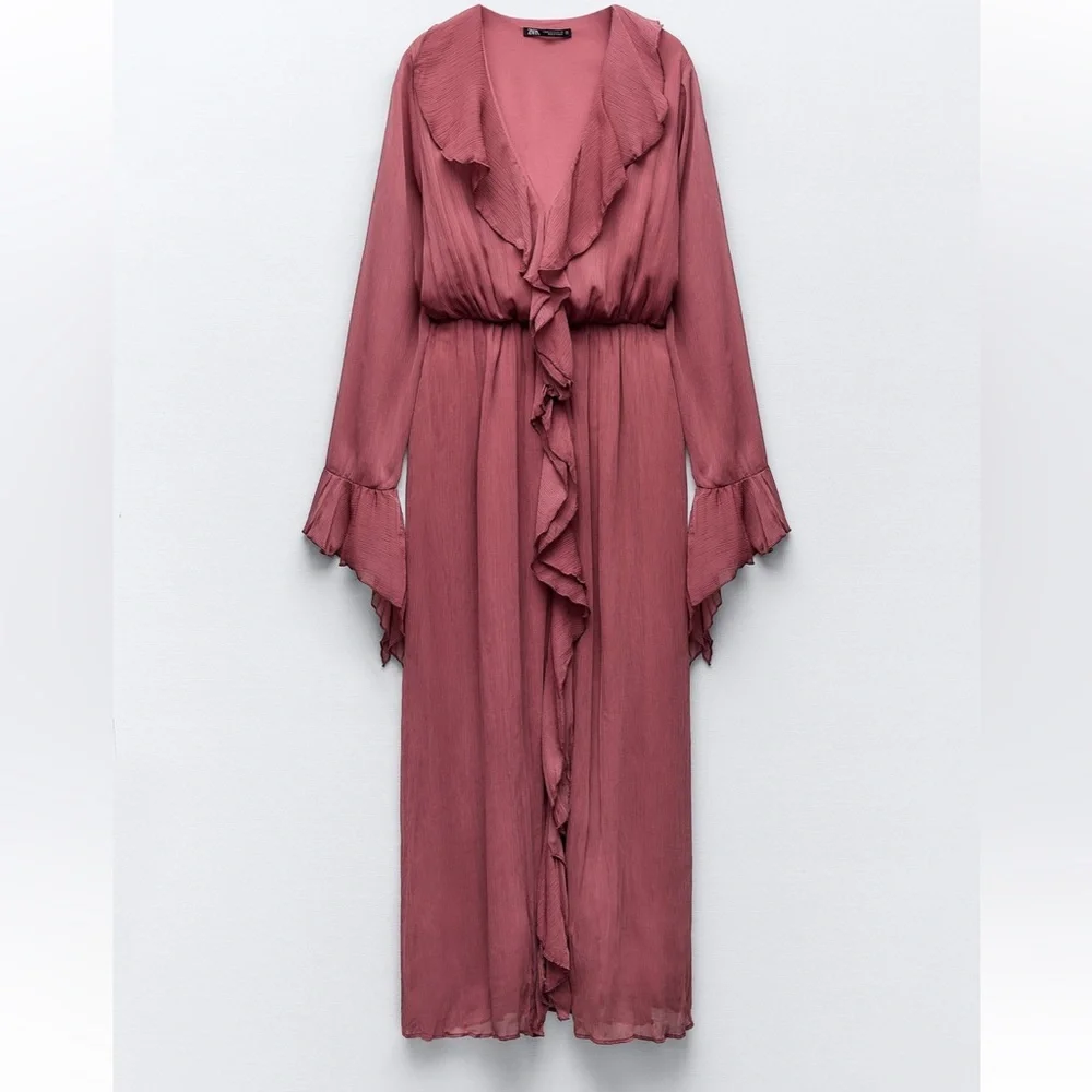 Zara Ruffled Midi Dress - Picture 6 of 8